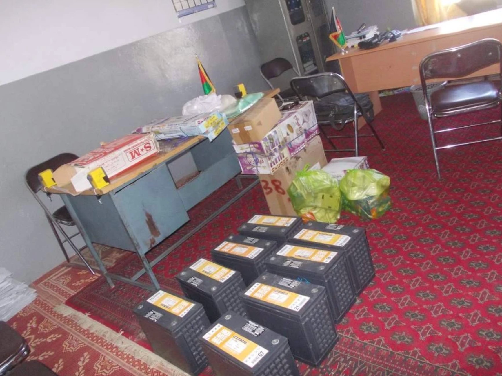 Solar batteries and supplies delivered to school office