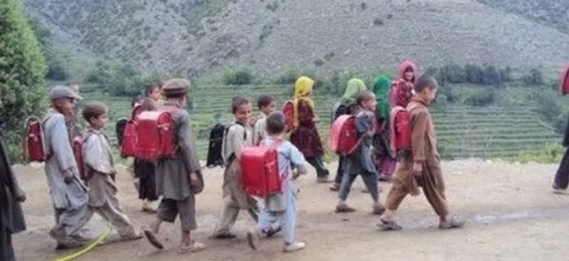 Children walking to school in Kunar Province, Afghanistan